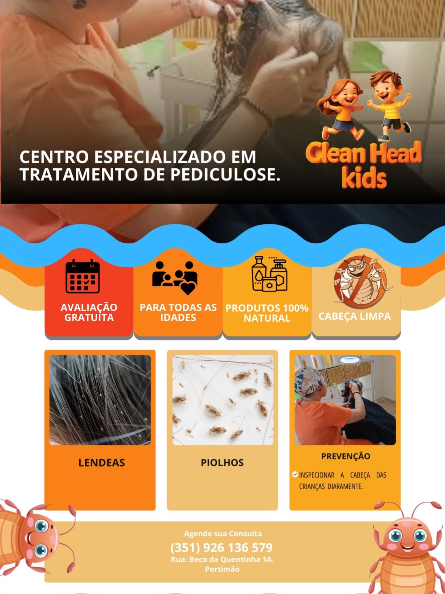 Apresentação da clínica Clean Head Kids e do tratamento de pediculose